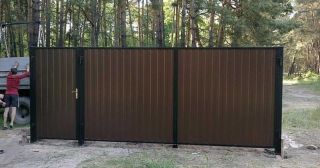 Купить распашные ворота из профнастила Ишим, цена от 2746 руб.